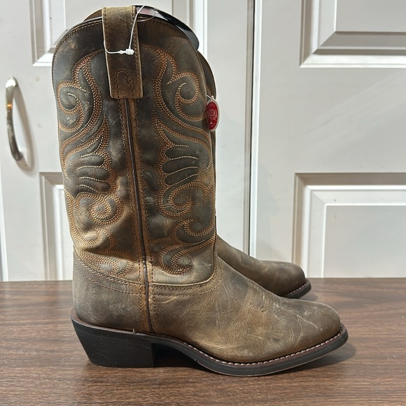 Laredo Tan Distressed Western Cowboy Boots - Picture 4 of 7